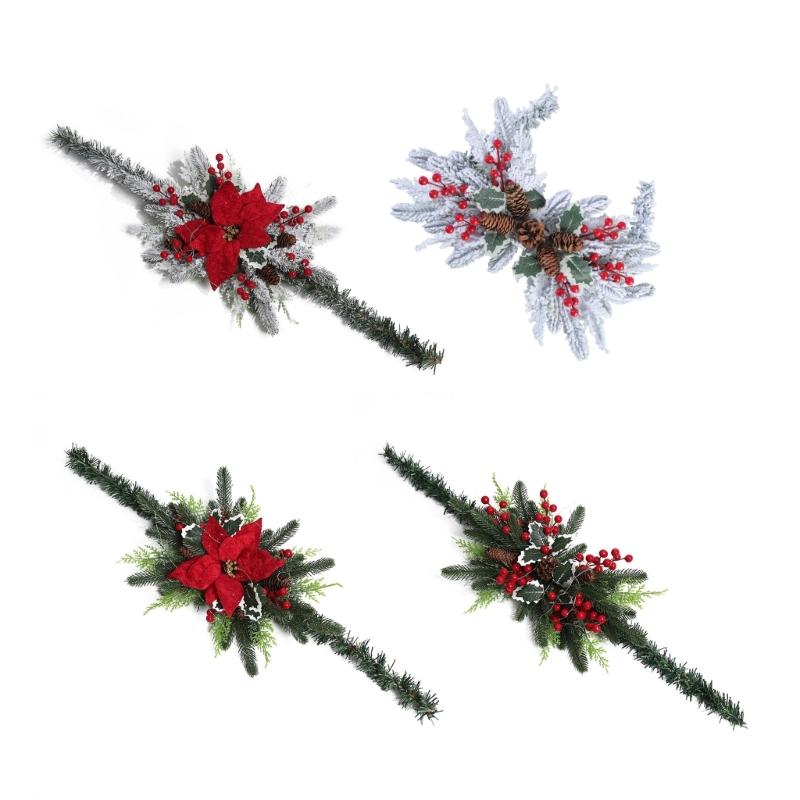 Seasonal Pine Cones Dead Branch Easy Installation Mailbox Garlands Battery Operated Wreath for Door Wall Window Use
