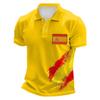 Men's Classic Polo Shirt Football Jersey Spain Inspired Design Soccer Apparel Short Sleeve Button Collar Top for Sports and Casual Wear