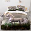 Unicorn Duvet Cover Set Twin Size White Unicorn Bedding Set Girls Kids 3D Purple Gifts for Children Teens Polyester Bedding Set