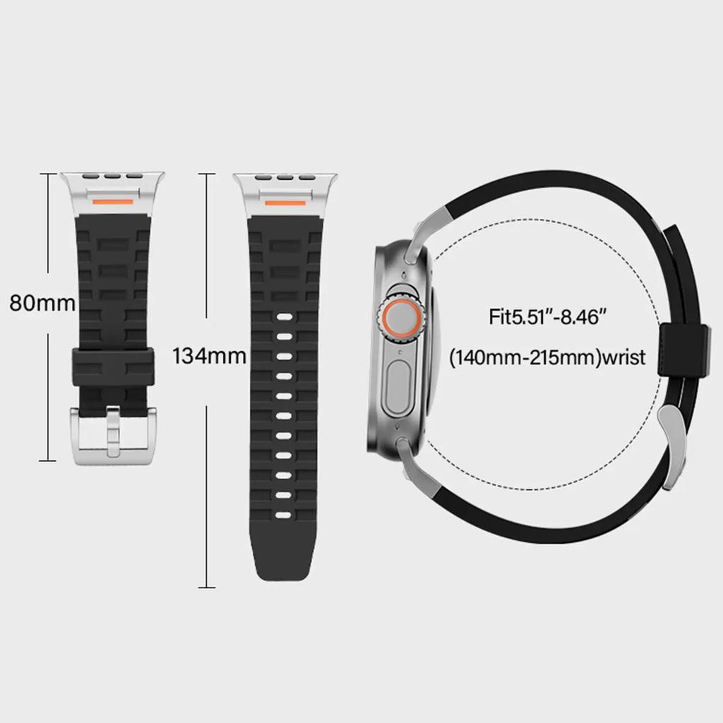 HOT Sport Band for Apple Watch Ultra 3/2 49mm S11 10 9 8 7 46mm 45mm Soft Silicone Bracelet for iWatch6 5 4 Se 44mm Correa Strap