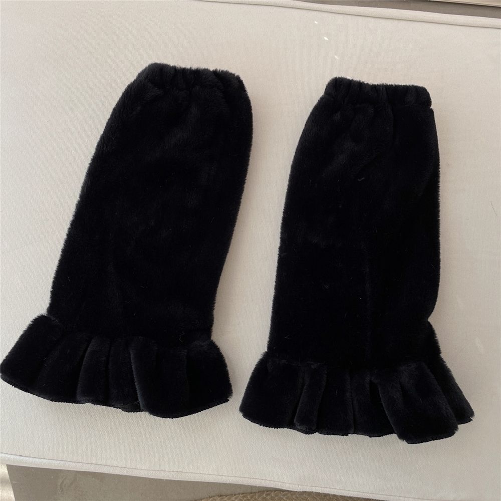 Knee Sleeve Solid Color Women Leg Warmers Ruffles Leg Socks Korean Style Hosiery Plush Foot Sock