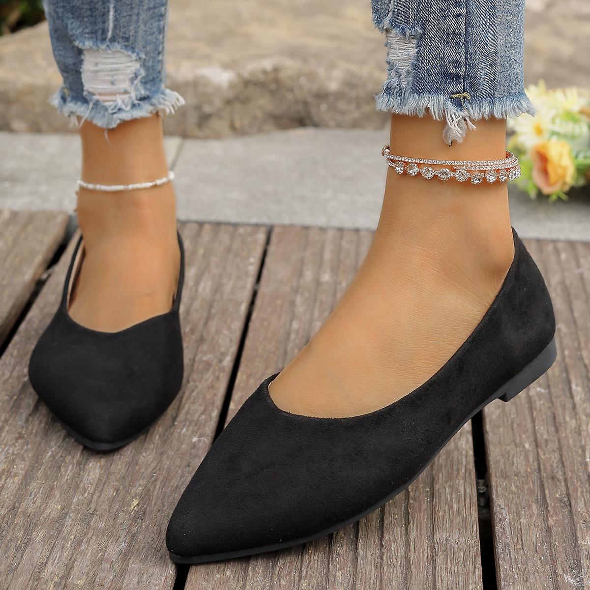 

2025 New Women Flat Shoes Simple Shallow Ladies Fashion Wedding Loafers Party Mules Fashion Square-toe Versatile Sneakers Women 43 чёрный