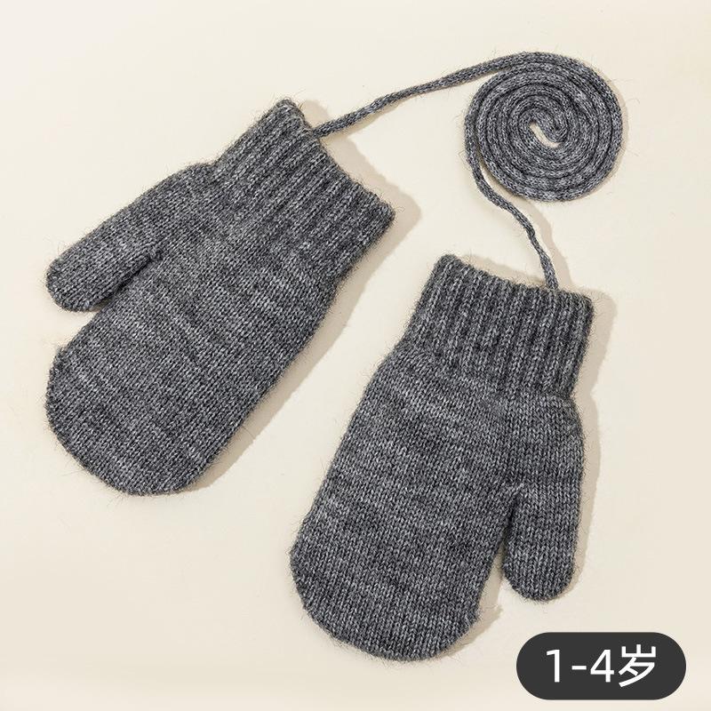 Winter Baby Gloves Warm Mittens Children Full Finger Gloves for 1-3Y Kids Hanging Neck Winter Gloves Newborn Baby Accessories