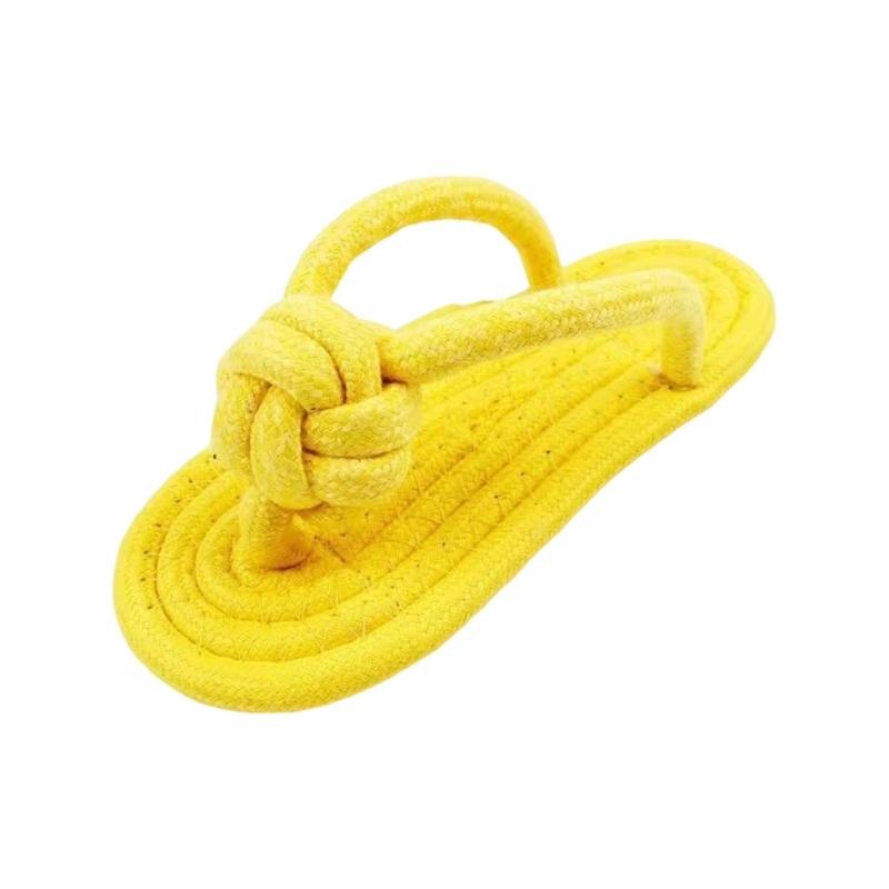 Handmade Braided Cotton Rope Dog Toy Slipper for Small Puppies Chew Resistant Dental Cleaning Teeth Healths Playing Fun