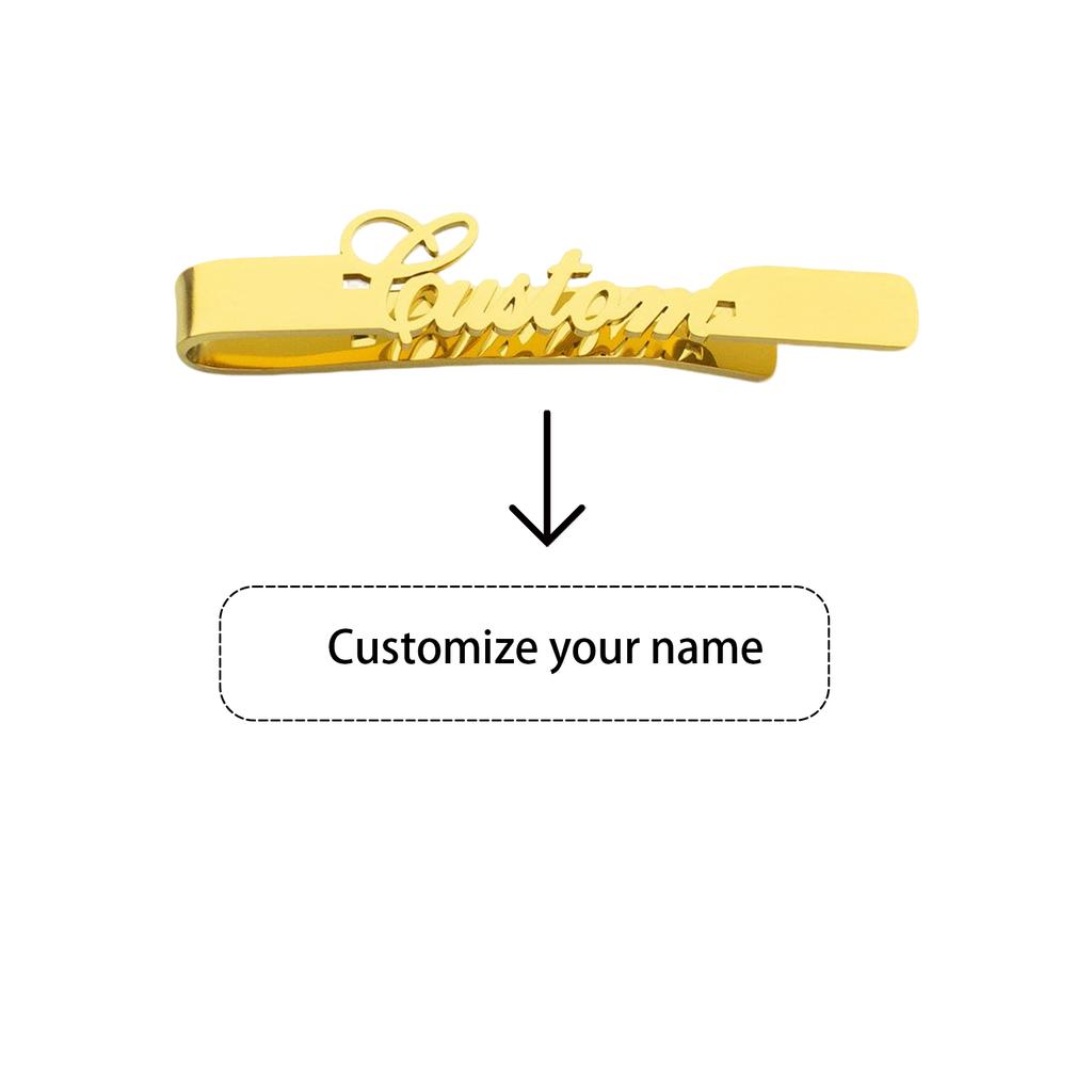 Сделай сам Французский мужской зажим для галстука Нержавеющая сталь Полированный Именной зажим для галстука Подарок