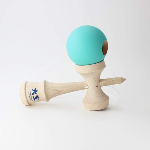 Kendama, Certified by the Japan Kendama Association, Competition Kendama "Ozora" Matte Finish, Solid Turquoise Blue