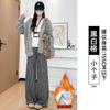 Black and White Plaid Pants Children's New Season High Waist Drape Loose Casual Small Woolen Wide-leg Pants