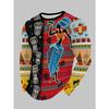 Men's Round Neck Long Sleeve Ethnic Style Printed T-shirt African Elements Figure Totem Trendy Top,