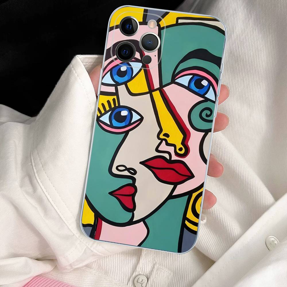 Picasso Abstract Art Painting Phone Case For IPhone 17 16e 16 15 14 13 12 11 Mini Pro Max Plus Transparent Soft