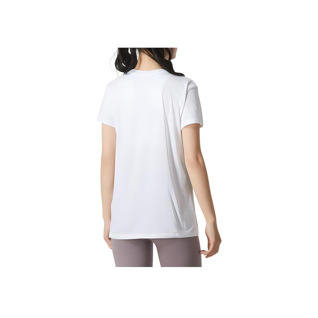 Under Armour Logo Comfort Breathable Round Neck Short Sleeve T-Shirt Women Tops White 1356305-108