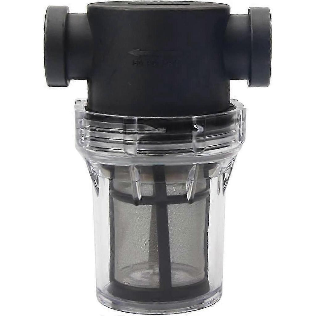 Pipeline 1/2" Water Pump Filter with 100 Mesh Stainless Steel Strainer, Inline Mesh Filter for Garden Watering