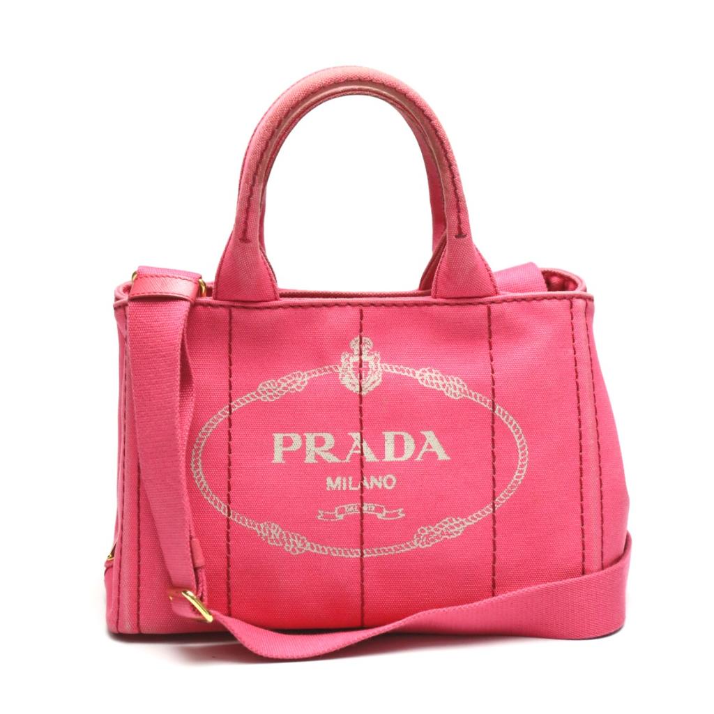 PRADA Canapa Kanapa mini tote Tote Bag canvas pink Women 1BG439 Used