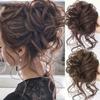Synthetic Hair Bun Wig Ladies Ponytail Hair Extension Scrunchie Elastic Meatball Head Hairpieces Scrunchie Wrap