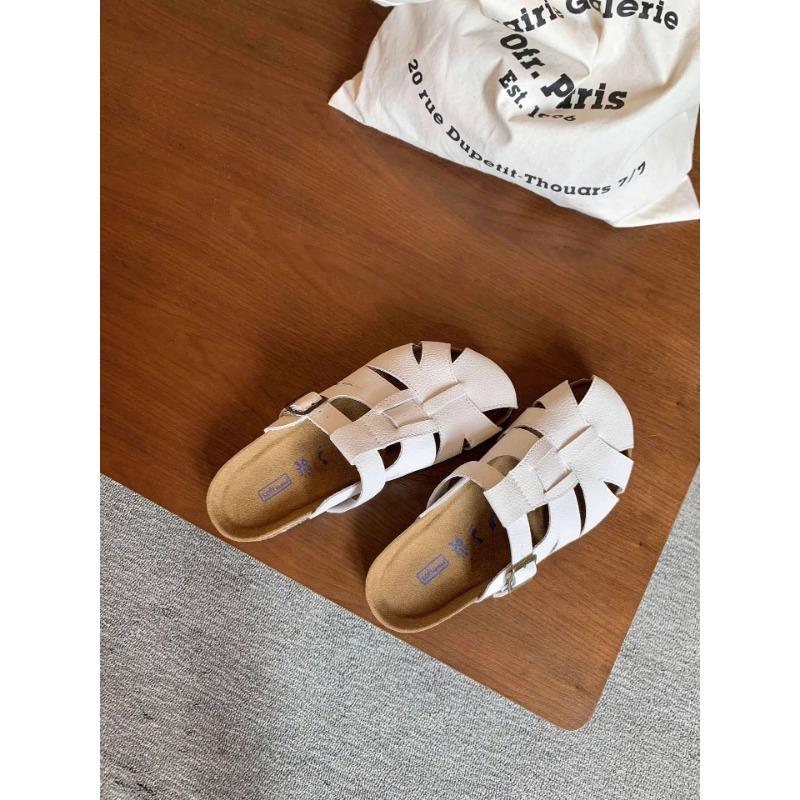 

Sheepskin version~ Wear Doctrine Summer Hollow Casual Boken Baotou Cold Slippers Women s Pig Cage Slippers Outside Wear 40