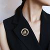 Brooch Pin Sparkling Rhinestones Inlaid Sailing Ship Pattern Smooth Polished Surface Suit Neck Badge Anti-exposure Buckle