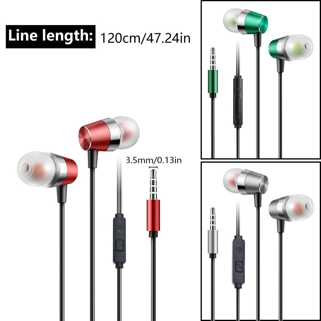 Corded Earbuds In-Ear Headphones Earphones with Microphone Noise Isolation Corded 3.5mm Ear Buds for Phone Computer
