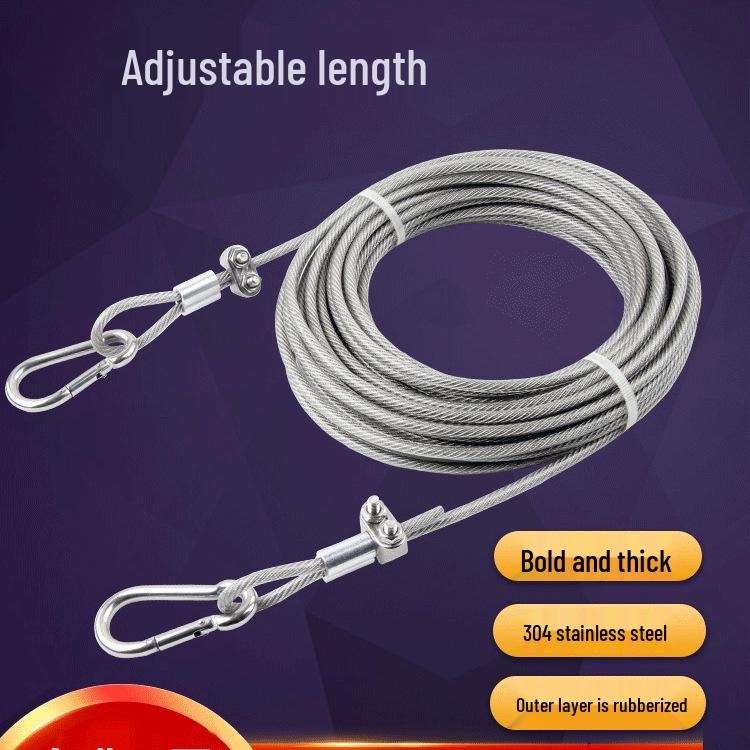Stainless Steel Clothesline: Outdoor Non-slip, Plastic-coated Wire Rope for Clothes and Quilt Drying.