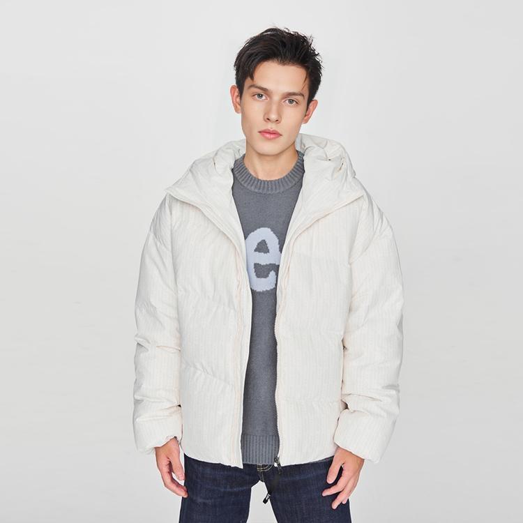Lee Comfortable Duck Down Hooded High Street Solid Color Light Tone Zipper Low Saturation Down Jacket Men outerwear Off-White LMT007830204583A00005