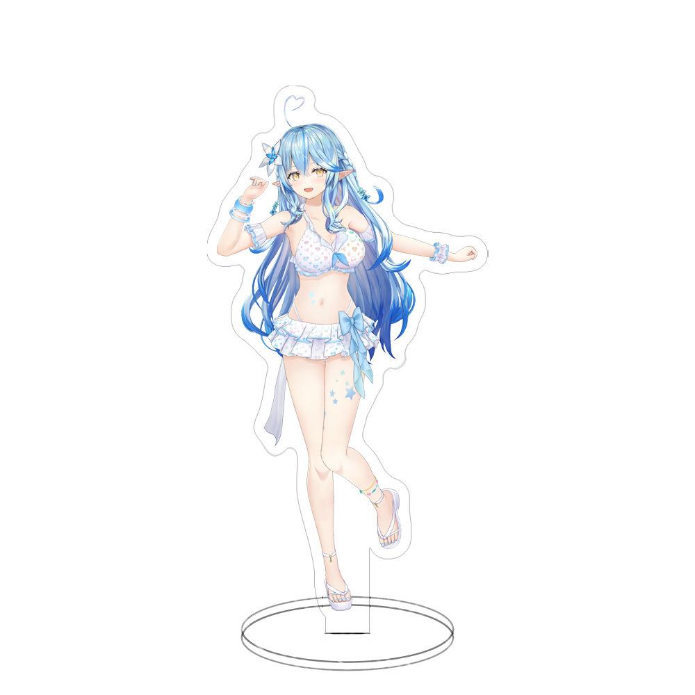Swimsuit Party Time Hololive Vtuber Anime Figures Cosplay Acrylic Stands 15cm Model Mococo Kobo Ayame Desk Decor Standing Sign G