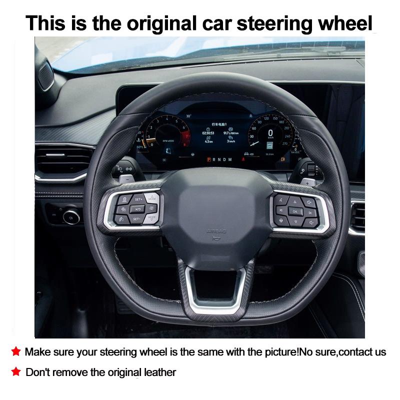 DIY Hand Sewing Car Steering Wheel Cover for Ford Mustang 2026 2026 2026 Microfiber Leather Antiskid Interior Auto Accessories