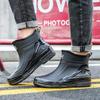 New Water Shoes Construction Site Men's Trend Non-slip and Wear-resistant Thickened PVC Soft-soled Short Rubber Shoes Rain Shoes