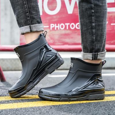 Nouvelles chaussures d'eau chantier hommes tendance antidérapantes résistantes à l'usure PVC épaissi semelle souple chaussures courtes en caoutchouc chaussures de pluie
