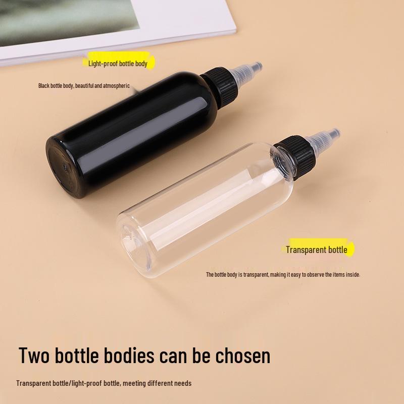 Transparent PET Squeeze Bottle with Pointed Mouth - Available in 30ml, 100ml, and 500ml Sizes