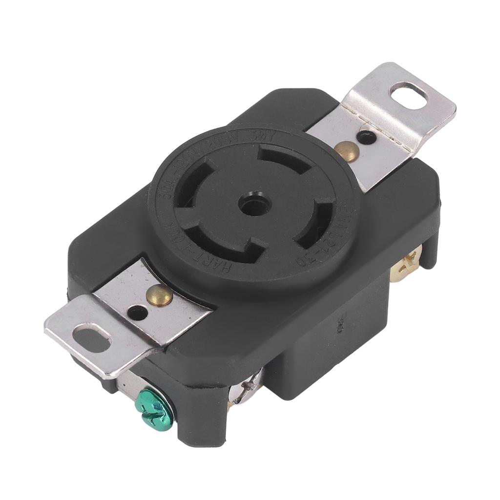 Gniazdo przemysłowe 5 otworów, styki mosiężne, blokowane, gniazdo wyjściowe 30A 120/208V