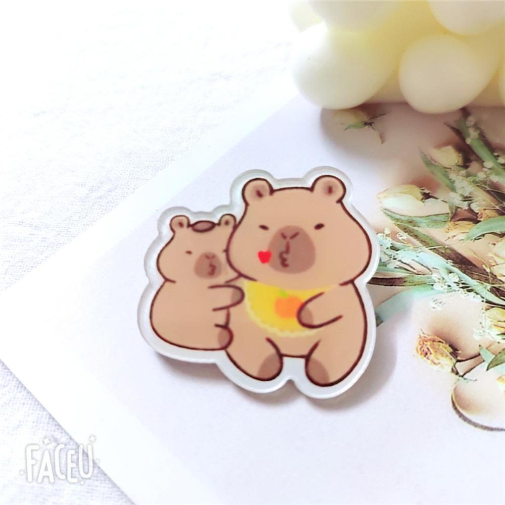 Cartoon Capybara Brooch Animals Cute Bag Pin Fashion Capybara Acrylic Badge