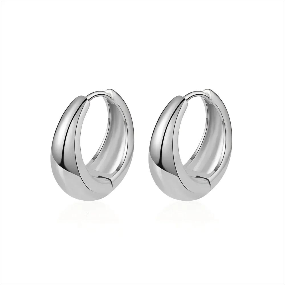 8/10/12mm Minimalist Tapered Stainless Steel Huggie Hoop Earrings For Women Gold Color Chunky Teardrop Unisex Korean Jewelry