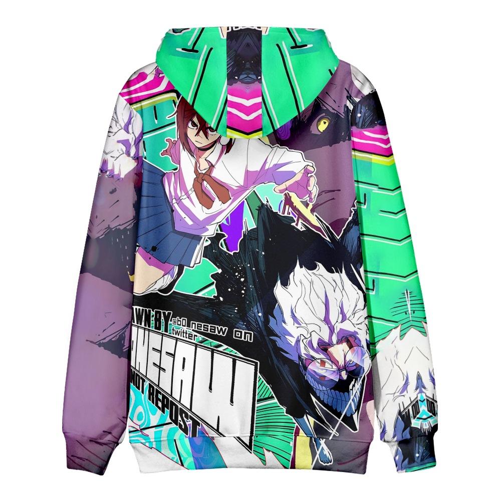 DAN DA DAN Anime Hoodie Tie Dye Hoodie Streetwear Cartoon Printed Hooded Sweatshirt Men Women Cosplay Sports Pullovers
