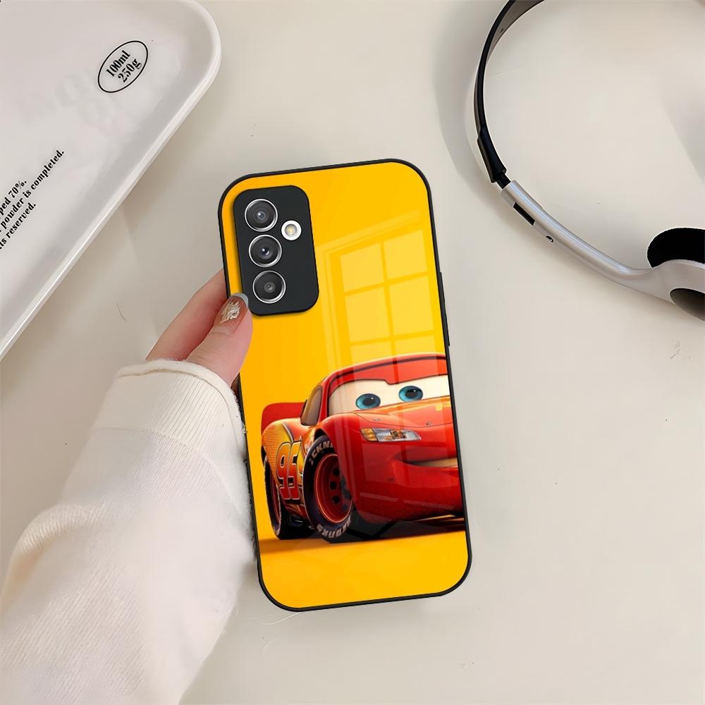 Coque de téléphone Cars Lightning McQueen en Verre Pour Samsung S24 S26 S23 S20 S25 S21 S22 Ultra Fe Plus A05 A06 A16 A26 A36 A56 Coque