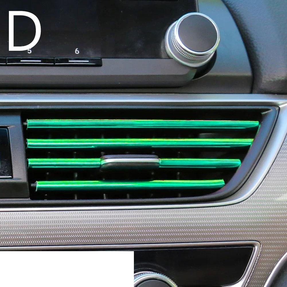 

10 шт. 20 см универсальные автомобильные воздуховоды для кондиционера декоративные U-образные молдинги отделочные полосы украшения аксессуары для стайлинга автомобиля зелёный