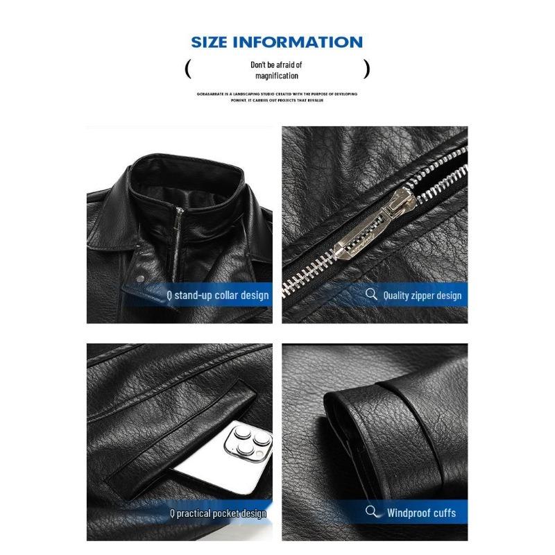 Hot Sale American Retro Lapel Leather Jacket - Men's High-End Spring/Autumn Couple's Style