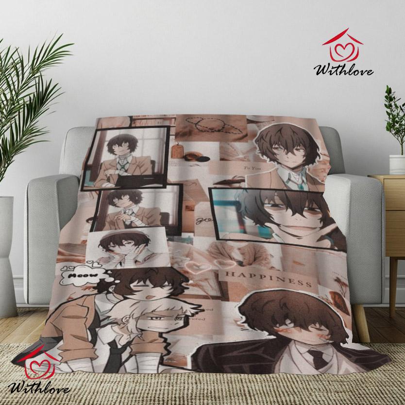 Dazai Bungo Stray Dogs Flanell-Kuscheldecke für Schlafzimmer Anime Dekoratives Sofa Picknick Nickerchen Decke Heimdekoration Geschenk 70x200cm