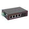 Ethernet Fiber Media Converter 1 Optical Port 4 Ethernet Ports 10M 100M Din Rail Mount Ethernet Switch