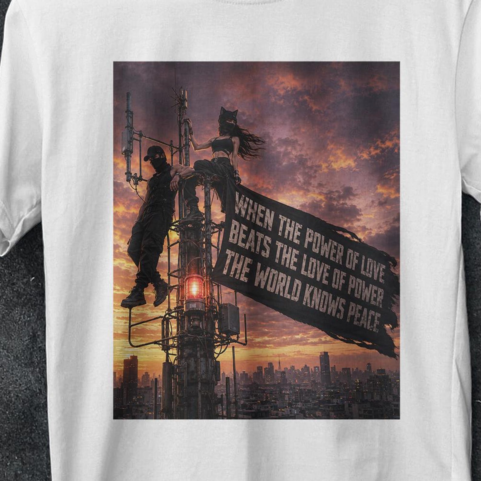 Power Of Love Peace Empire State Building Inspired Tee, love t shirt, Empire State Building Shirt, Nikolau, Angela Nikolau, Ivan Beerkus S