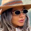 Retro Metal Oval Sunglasses Street Style Bicycle Riding Fashion Outdoor Sunscreen Cross-Border Eyewear Unisex Accessories