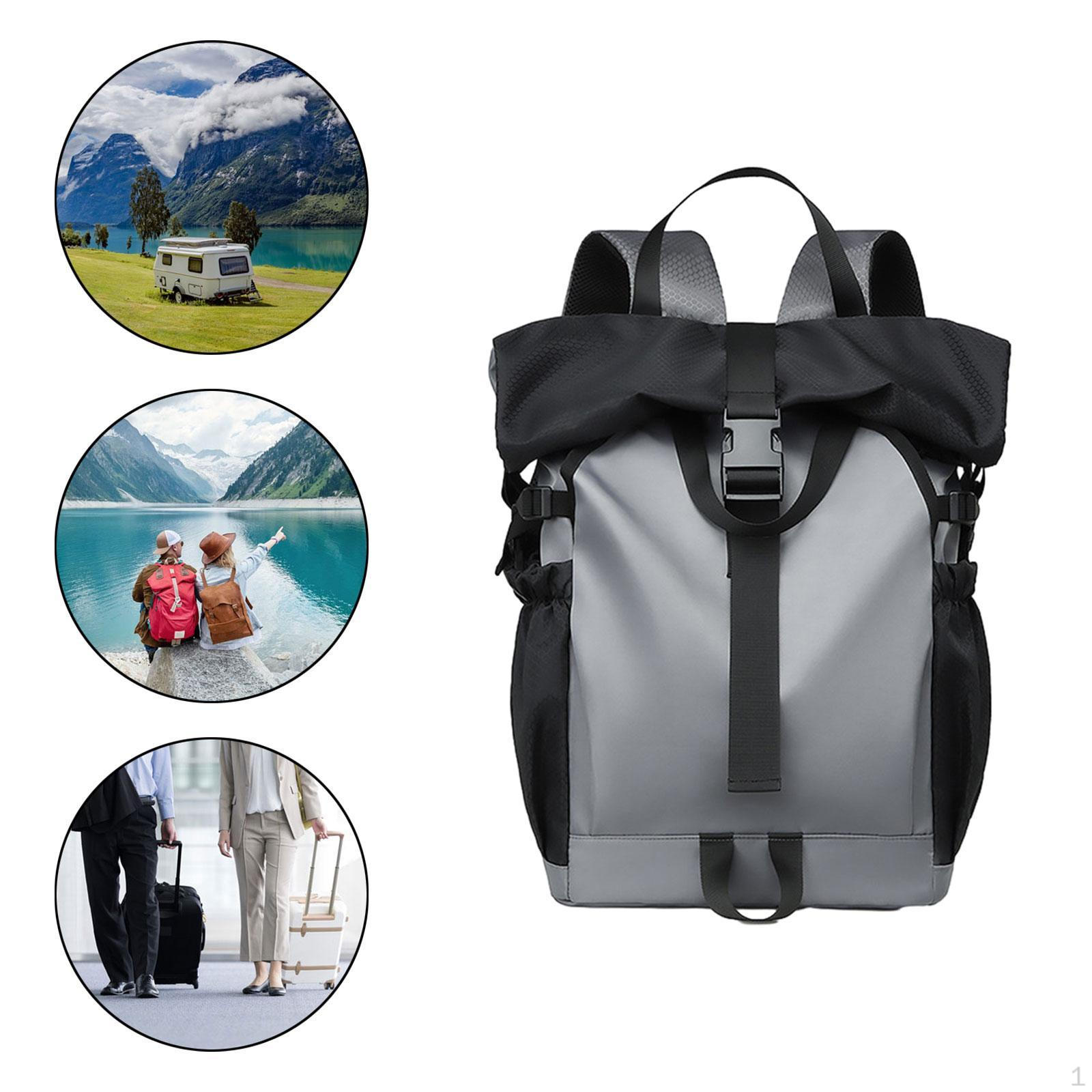 

Рюкзак с рулоном Многоцелевая спортивная сумка Водонепроницаемый стильный мужской рюкзак светло-серый