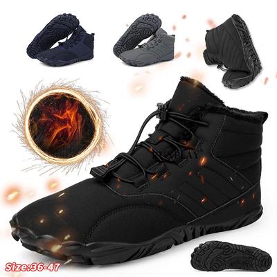 Stivali da neve invernali da uomo da donna a piedi nudi mantengono calde scarpe di cotone scarpe da trekking all'aperto stivaletti alti caldi in peluche scarpe da ginnastica di grandi dimensioni 47