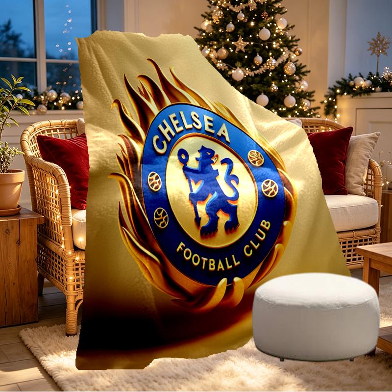 Chelsea F.C Print Blanket - Soft & Comfortable, for Bedroom, Travel, Sofa, Home Decoration - Birthday Christmas Gift for Friend