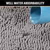 Inyahome Plush Microfiber Non Slip Soft Bathroom Rug Absorbent Machine Washable Chenille Bath Mat Quick Dry Shag Bathroom Carpet