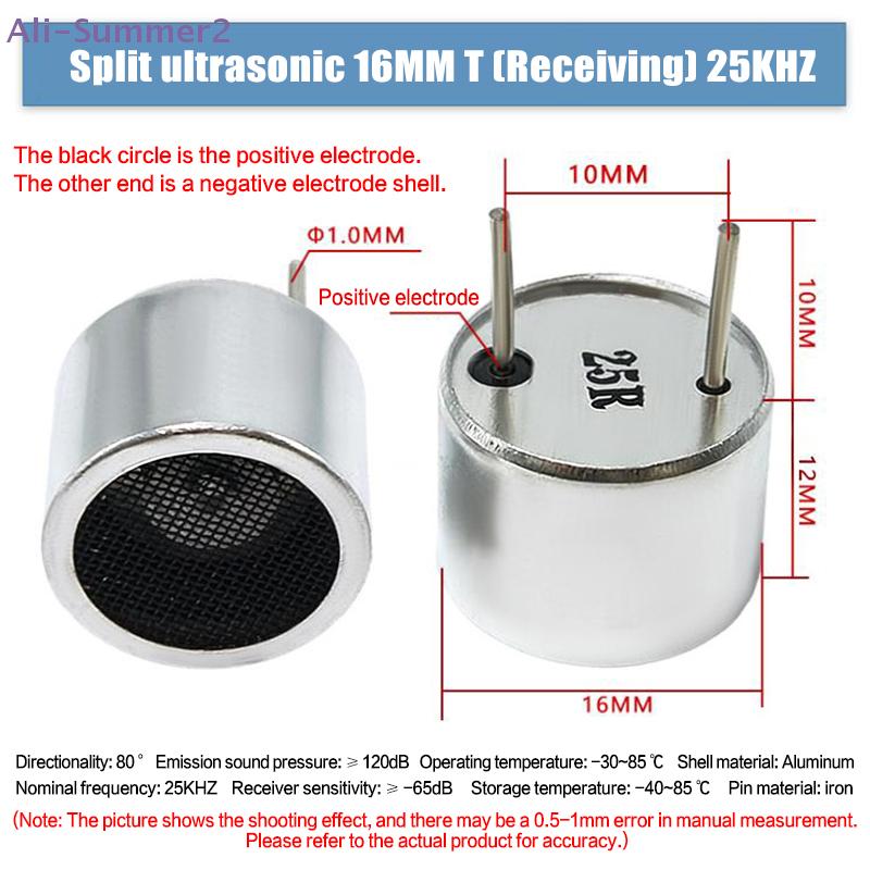 {Winter4} 5/10Pcs 25KHZ 16MM Transmit Receive Ultrasonic Open Sensor TCT25-16T/R Split Type Probe Ultrasonic Drive Dog Device