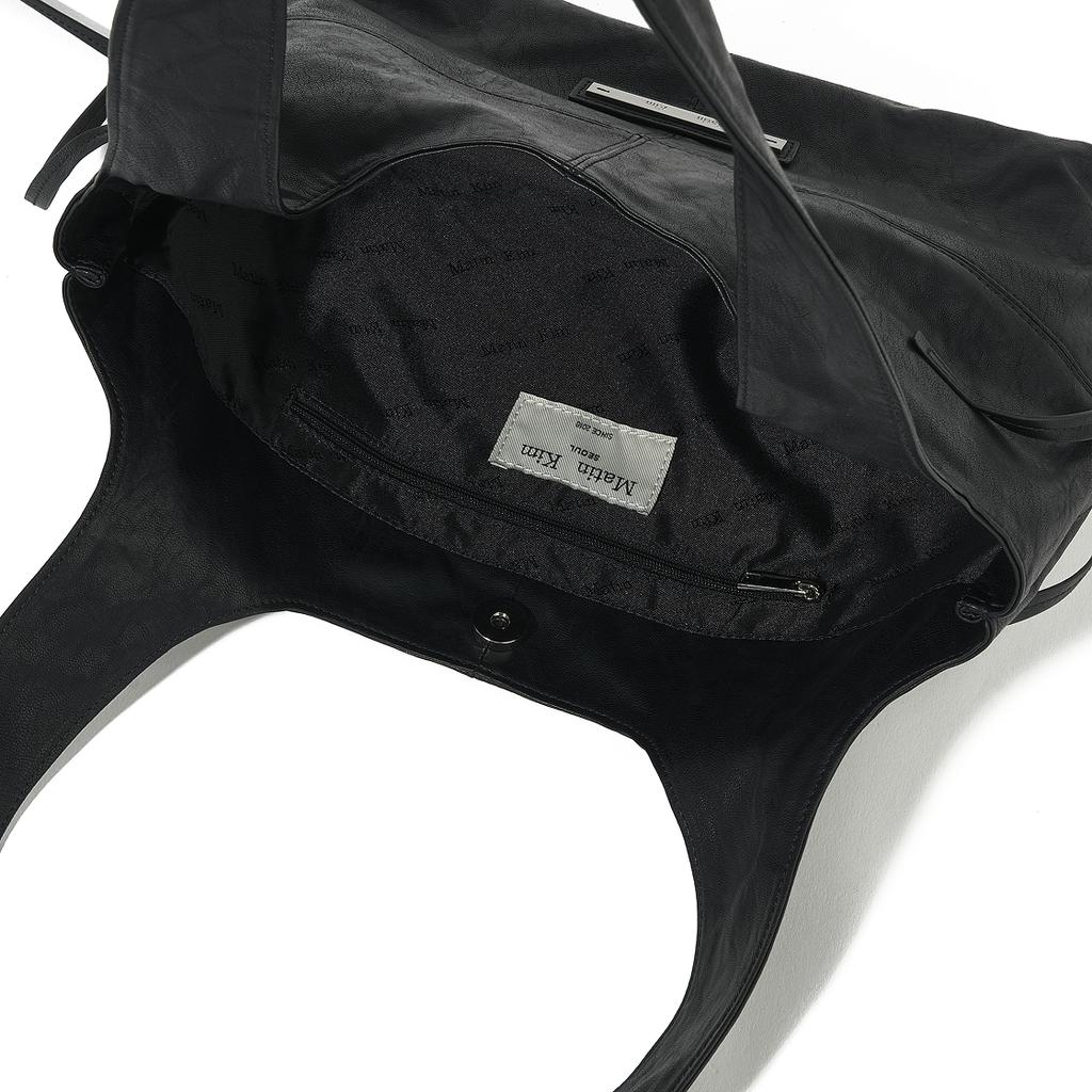 Matin Kim Side String Leather Shoulder Bag Black