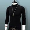 Sweater Men's Half-high Collar Autumn and Winter Models Trend Solid Color Autumn Knit Sweater Middle Collar Bottoming Shirt