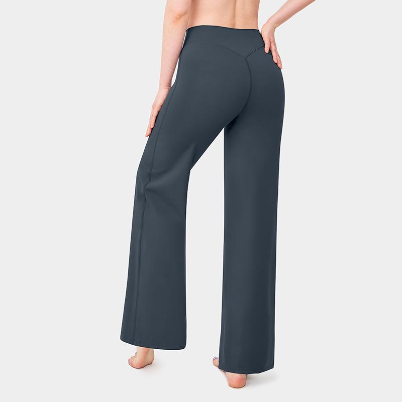 High Waist Straight Leg Yoga Pants - Women's Slimming, Breathable, Hip-Lifting, No Lines, Sports Fitness Pants