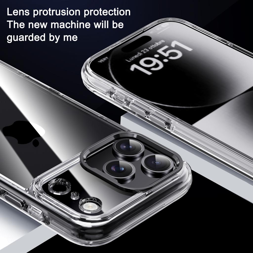For iPhone 15 Pro Max Case Reinforced Corner Design TPU + PC Shockproof Phone Cover