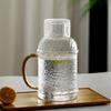 Hammered Glass Water Pitcher with Rope Handle – Heat Resistant, Large Capacity Cold Water Jug Water Botter