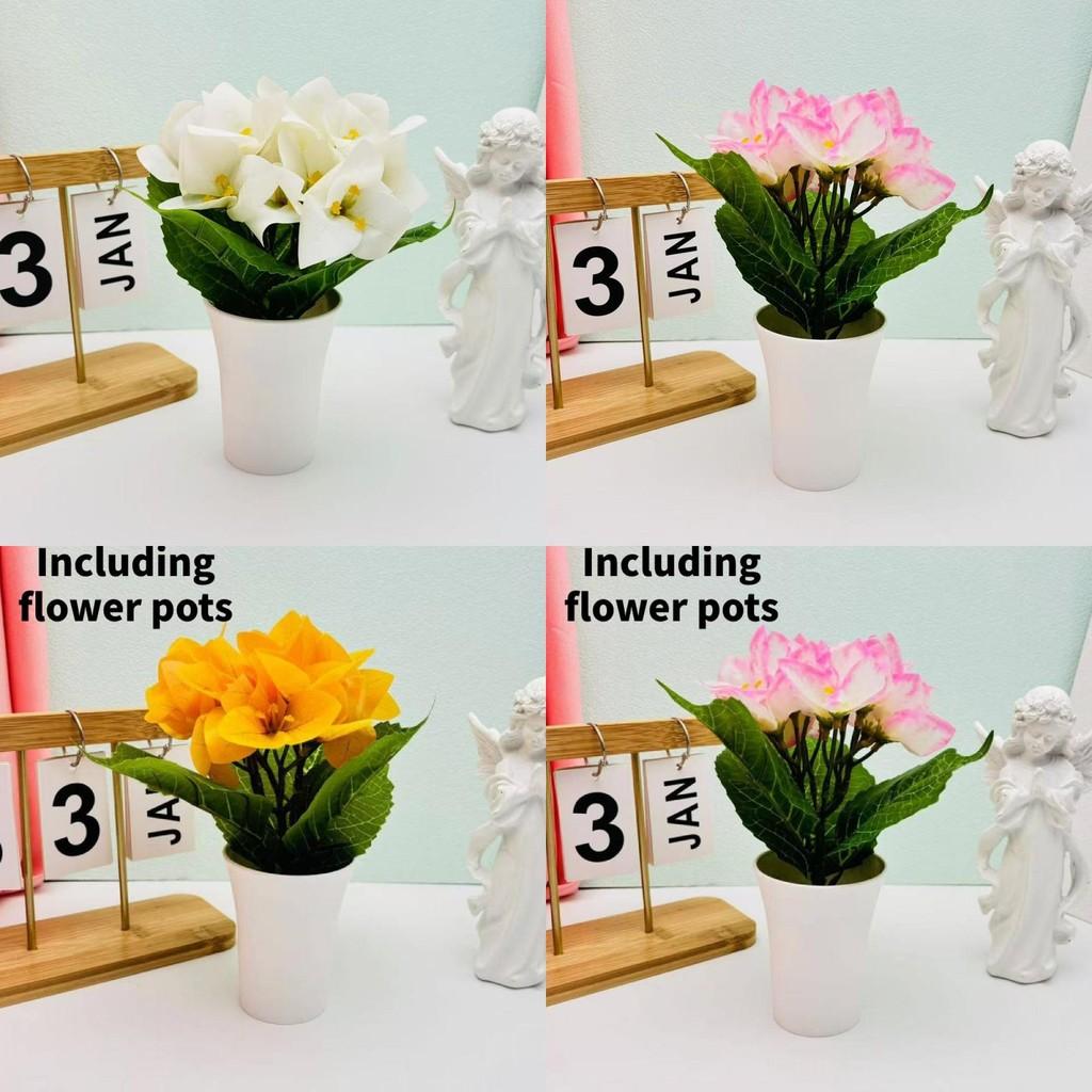 Triangulär rosplanta konstgjord grönska med formsprutad hantverk för vardagsrum och evenemangsbruk