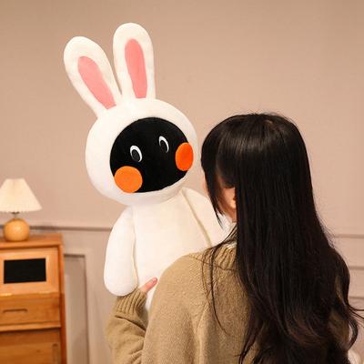 Cute Black Egg Rabbit Doll Doll Plush Toy for Girlfriend Birthday Gift Rabbit Sleeping Pillow Doll